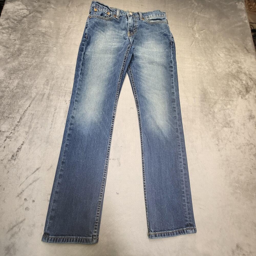 Levis 511 Jeans Mens 28x29 Blue Slim Fit Stretch Medium Wash Red Tab Zip Fly